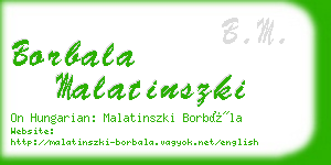 borbala malatinszki business card